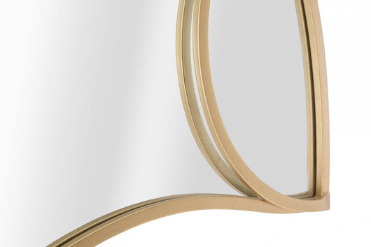 Specchio da parete, Ferro e Mdf, Colore Oro, Misure: 110 x 2,5 x 66 cm