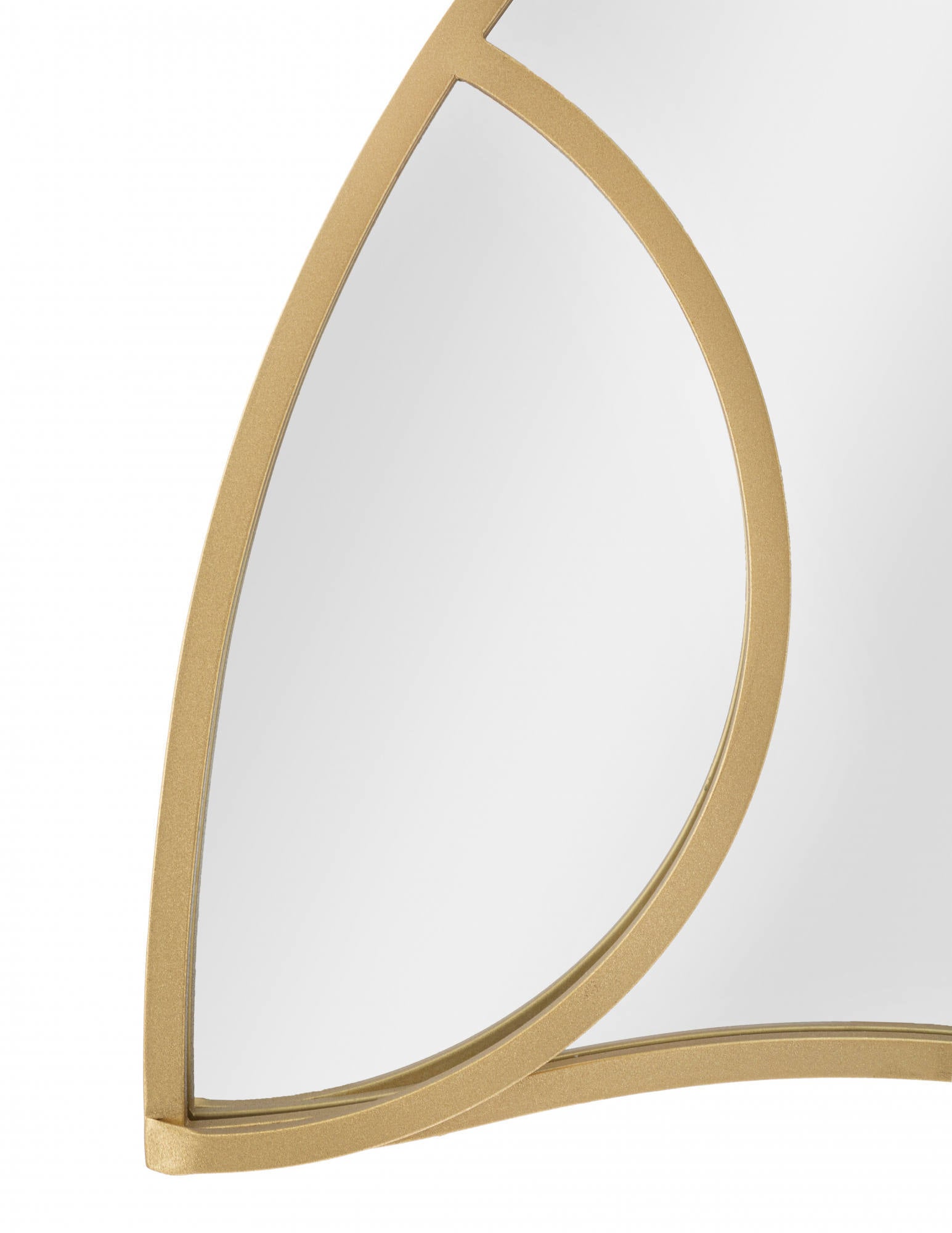 Specchio da parete, Ferro e Mdf, Colore Oro, Misure: 110 x 2,5 x 66 cm