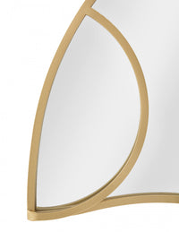 Specchio da parete, Ferro e Mdf, Colore Oro, Misure: 110 x 2,5 x 66 cm