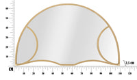 Specchio da parete, Ferro e Mdf, Colore Oro, Misure: 110 x 2,5 x 66 cm