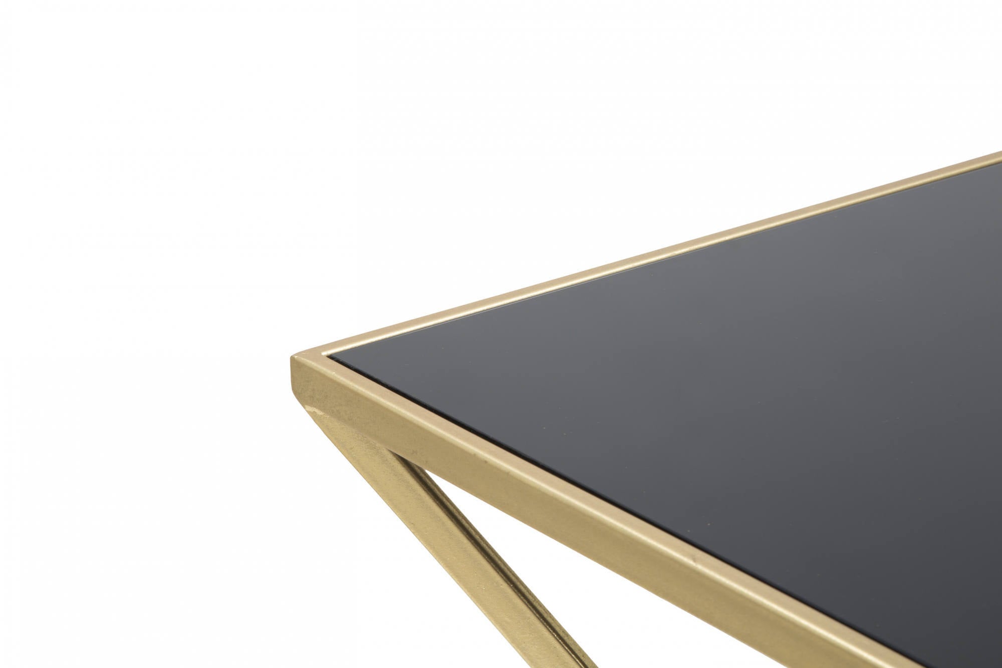 Tavolo da caffè, Ferro e Vetro, Colore Oro, Misure: 57 x 46 x 68 cm