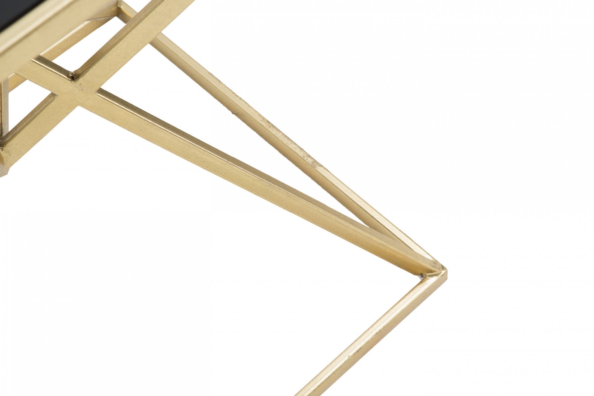 Tavolo da caffè, Ferro e Vetro, Colore Oro, Misure: 57 x 46 x 68 cm