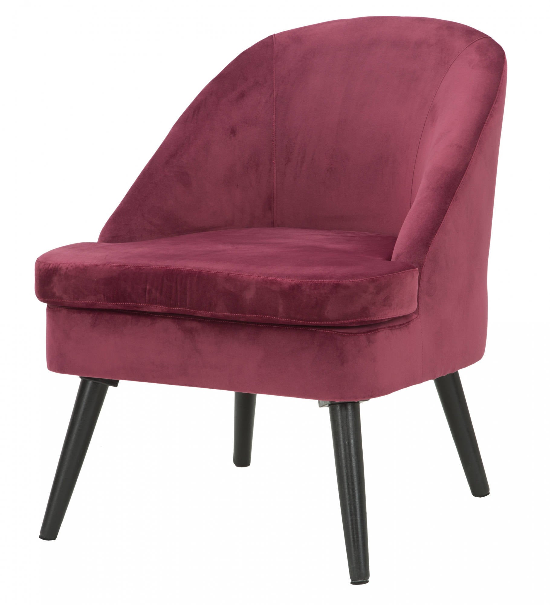 Poltrona, Legno e Spugna E Velluto Sintetico, Colore Bordeaux, Misure: 59 x 67 x 76 cm