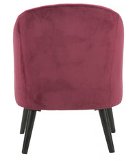 Poltrona, Legno e Spugna E Velluto Sintetico, Colore Bordeaux, Misure: 59 x 67 x 76 cm