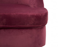 Poltrona, Legno e Spugna E Velluto Sintetico, Colore Bordeaux, Misure: 59 x 67 x 76 cm