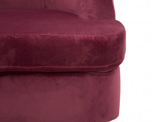 Poltrona, Legno e Spugna E Velluto Sintetico, Colore Bordeaux, Misure: 59 x 67 x 76 cm