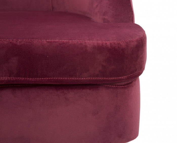 Poltrona, Legno e Spugna E Velluto Sintetico, Colore Bordeaux, Misure: 59 x 67 x 76 cm