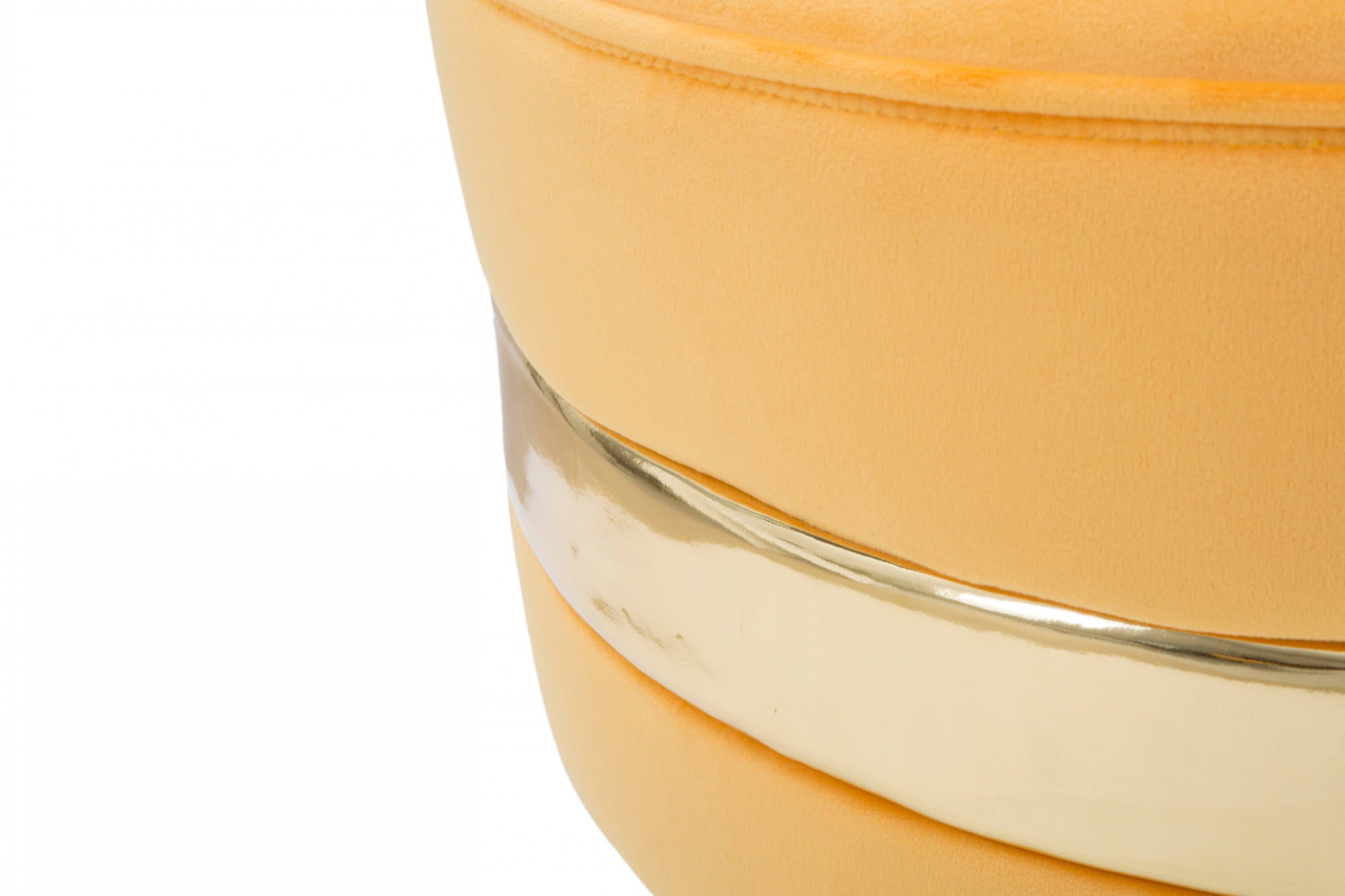 Sedia mini in legno di pino, rivestimento in spugna e velluto, colore arancio con fascia in oro, Misure 45 x 62 x 45 cm