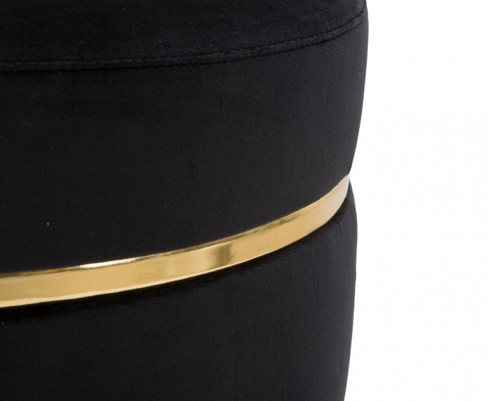 Sgabello, Legno Di Pino e Spugna e Poliestere, Colore Nero, Misure: 35 x 35 x 41 cm