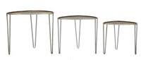 Set di 3 Tavolini, Ferro, Colore Nero, Misure: 54 x 54 x 47 cm