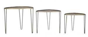 Set di 3 Tavolini, Ferro, Colore Nero, Misure: 54 x 54 x 47 cm