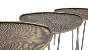 Set di 3 Tavolini, Ferro, Colore Nero, Misure: 54 x 54 x 47 cm