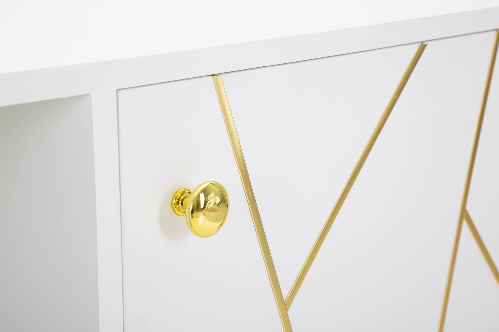 Porta TV, Legno Di Pino e Mdf E Ferro, Colore Bianco, Misure: 140 x 50 x 55 cm