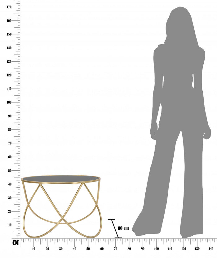 Tavolo da caffè, Ferro e Mdf, Colore Nero, Misure: 60 x 60 x 45 cm