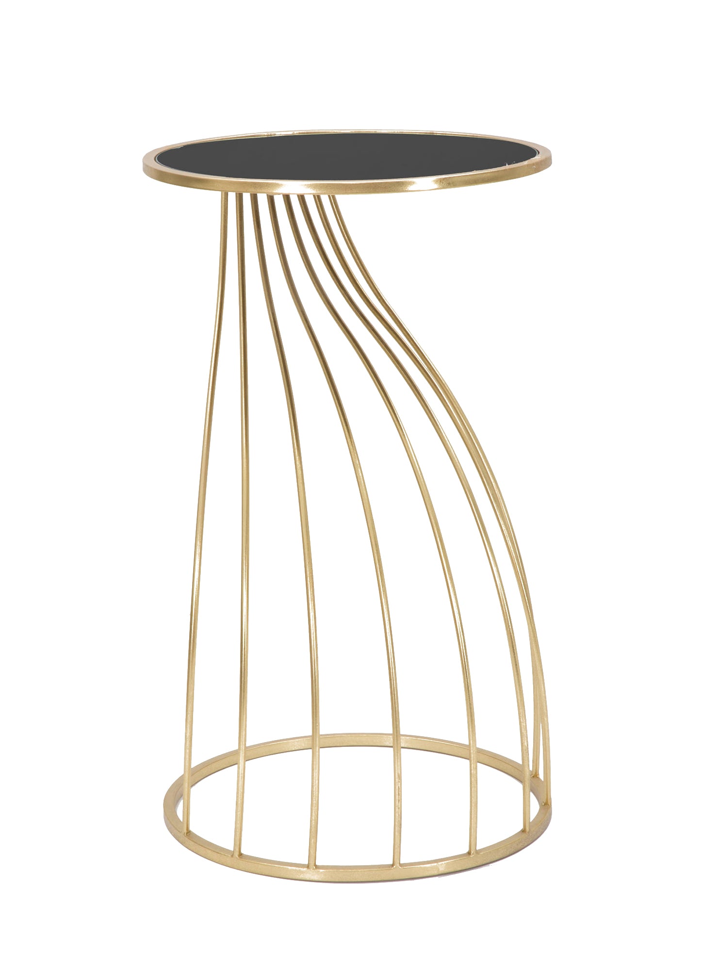 Tavolino porta telefono, Ferro e Mdf, Colore Nero, Misure: 43 x 43 x 73 cm