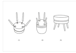 Sgabello, Legno Di Pino e Spugna e Metallo E Poliestere, Colore Panna, Misure: 35 x 35 x 41 cm