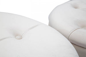 Pouf contenitori, Legno Di Pino e Legno Di Playwood e Spugna E Poliestere, Colore Panna, Misure: 71 x 71 x 41 cm