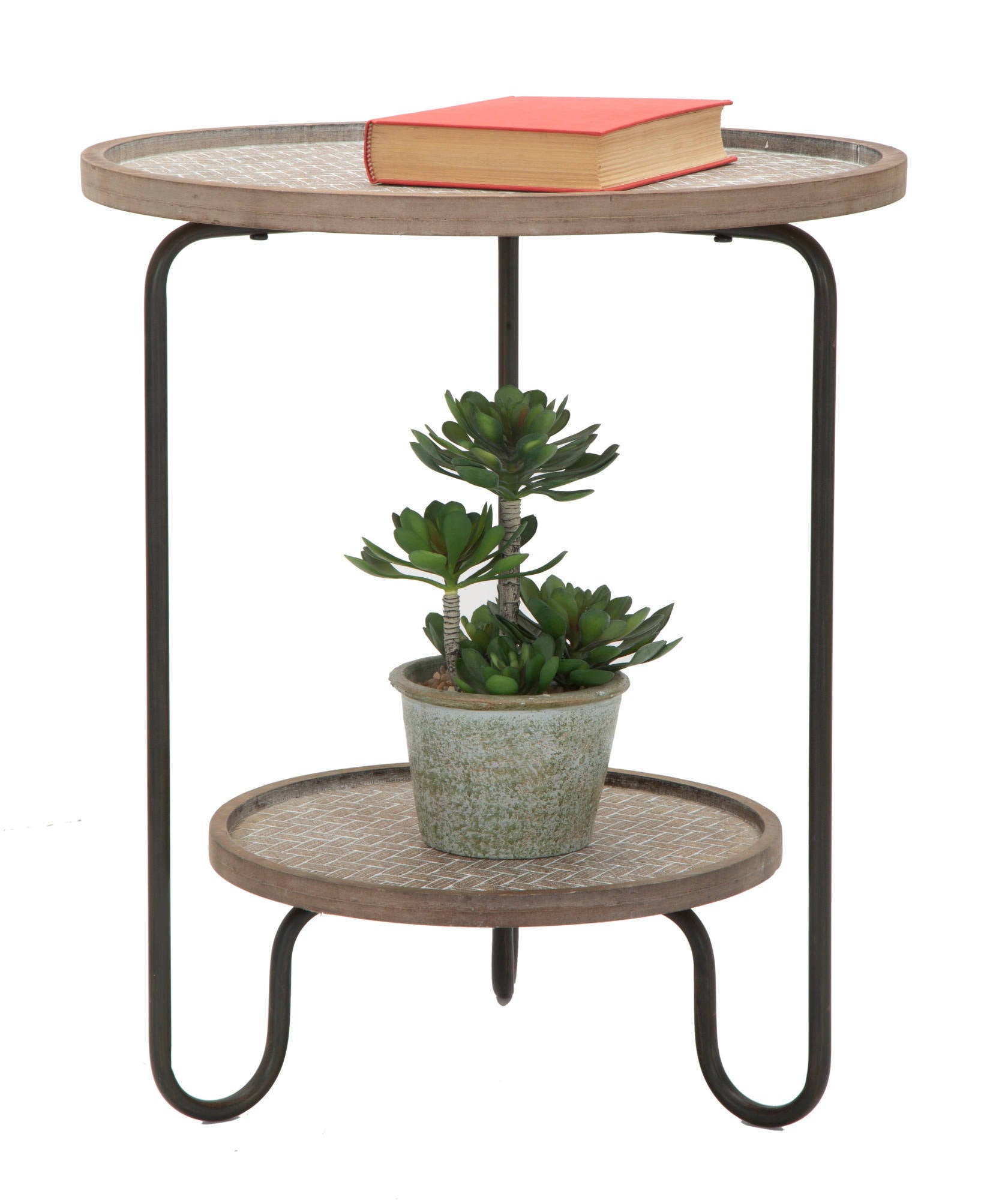 Tavolino da caffè, Ferro e Mdf, Colore Nero, Misure: 48 x 48 x 55 cm