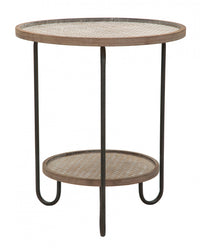 Tavolino da caffè, Ferro e Mdf, Colore Nero, Misure: 48 x 48 x 55 cm