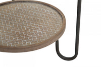 Tavolino da caffè, Ferro e Mdf, Colore Nero, Misure: 48 x 48 x 55 cm