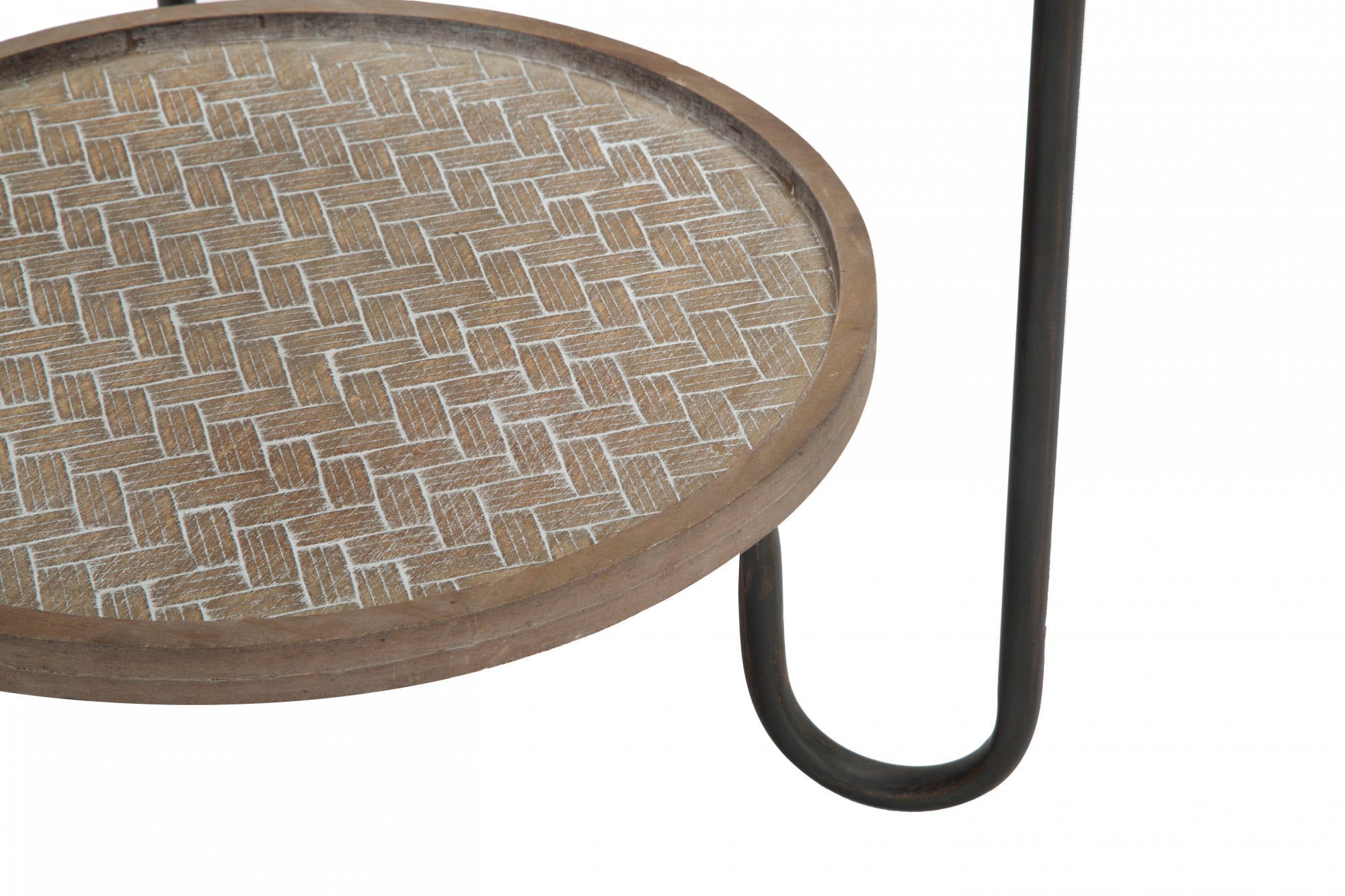 Tavolino da caffè, Ferro e Mdf, Colore Nero, Misure: 48 x 48 x 55 cm