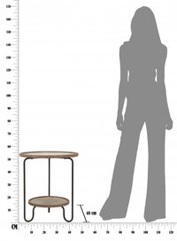 Tavolino da caffè, Ferro e Mdf, Colore Nero, Misure: 48 x 48 x 55 cm
