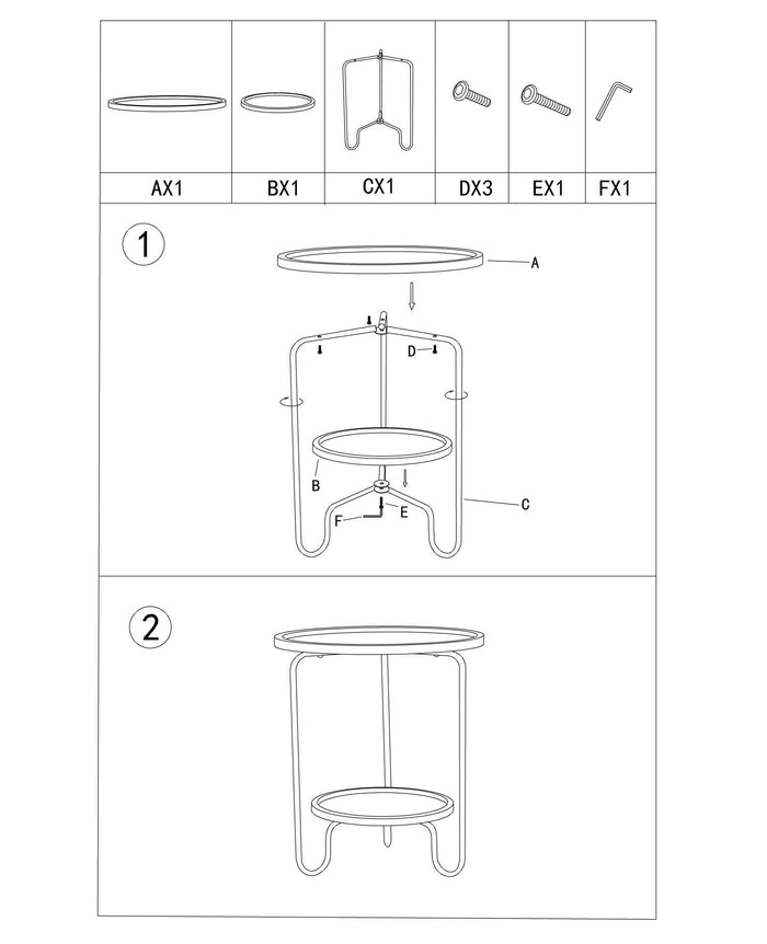 Tavolino da caffè, Ferro e Mdf, Colore Nero, Misure: 48 x 48 x 55 cm