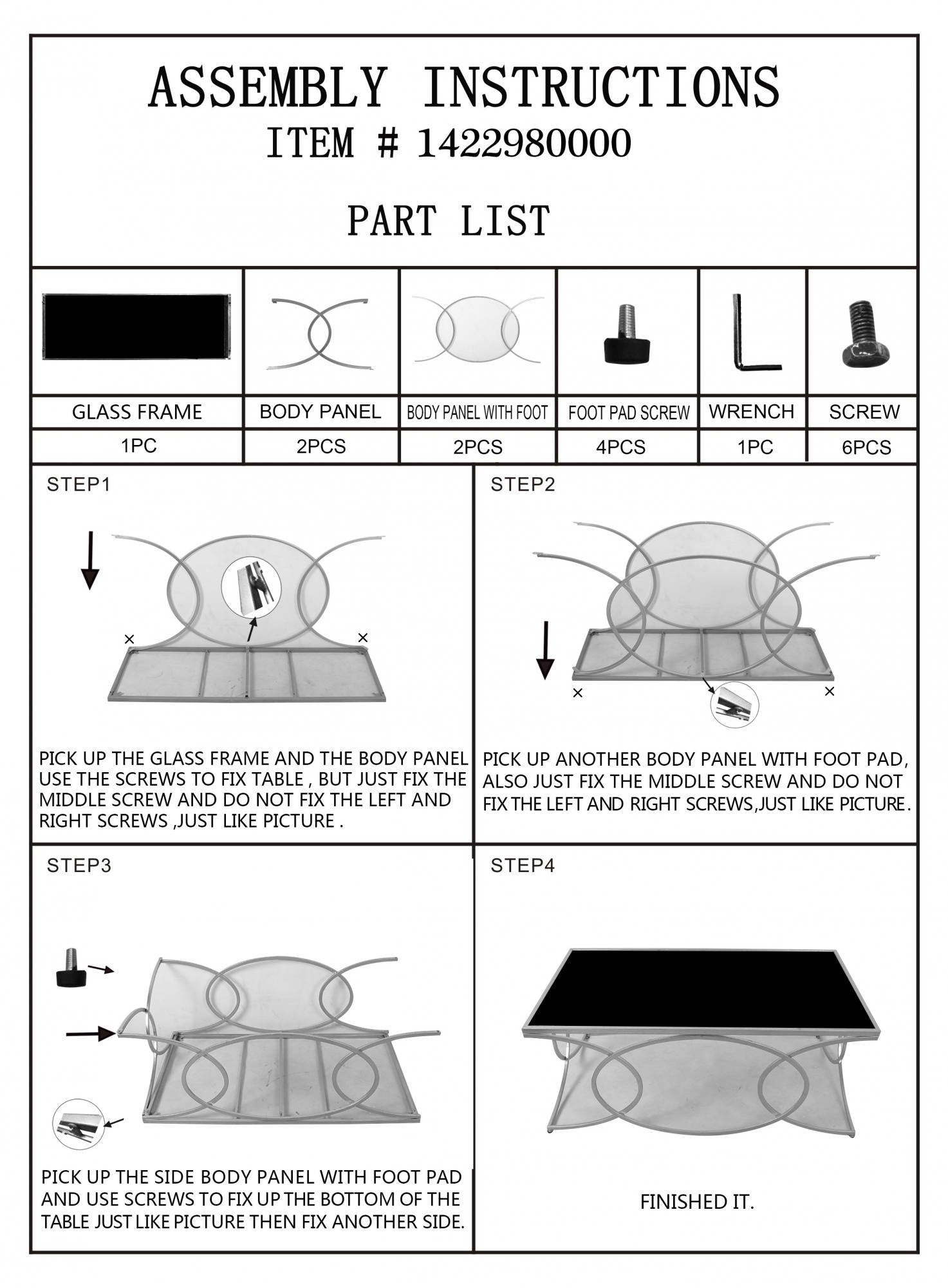 Tavolo elegante da Caffè rettangolare, struttura in metallo dorato, con ripiano in vetro temprato, colore nero, Misure 60 x 45 x 110 cm