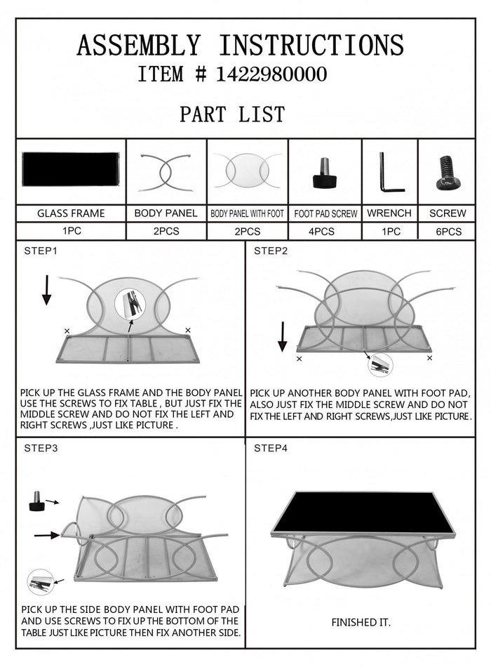Tavolo elegante da Caffè rettangolare, struttura in metallo dorato, con ripiano in vetro temprato, colore nero, Misure 60 x 45 x 110 cm