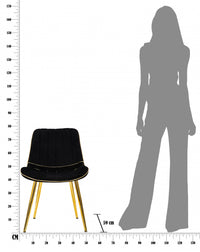 Set di 2 sedie, Legno Di Pino e Spugna e Metallo E Poliestere, Colore Nero, Misure: 51 x 59 x 79 cm