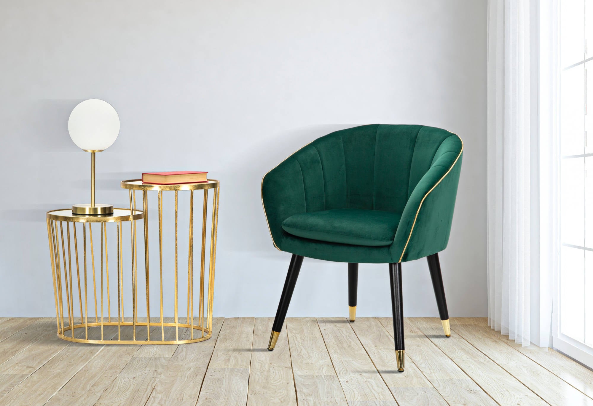 Poltrona, Legno Di Pino e Spugna e Metallo E Poliestere, Colore Verde, Misure: 62 x 58 x 78 cm