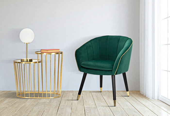 Poltrona, Legno Di Pino e Spugna e Metallo E Poliestere, Colore Verde, Misure: 62 x 58 x 78 cm