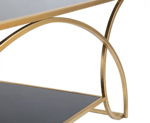 Tavolo da caffè, Ferro e Specchio, Colore Oro, Misure: 110 x 60 x 45 cm