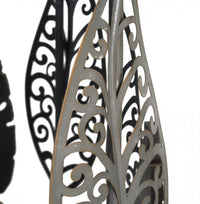 Coppia di Tavolini, Ferro e Mdf e Vetro, Con fantasia floreale, Misure: 38 x 38 x 55 cm