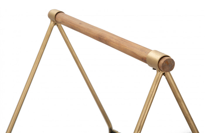 Portariviste, struttura in legno di abete e metallo, colore nero, Misure 23 x 54,5 x 37 cm