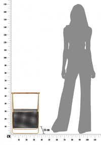 Portariviste, struttura in legno di abete e metallo, colore nero, Misure 23 x 54,5 x 37 cm