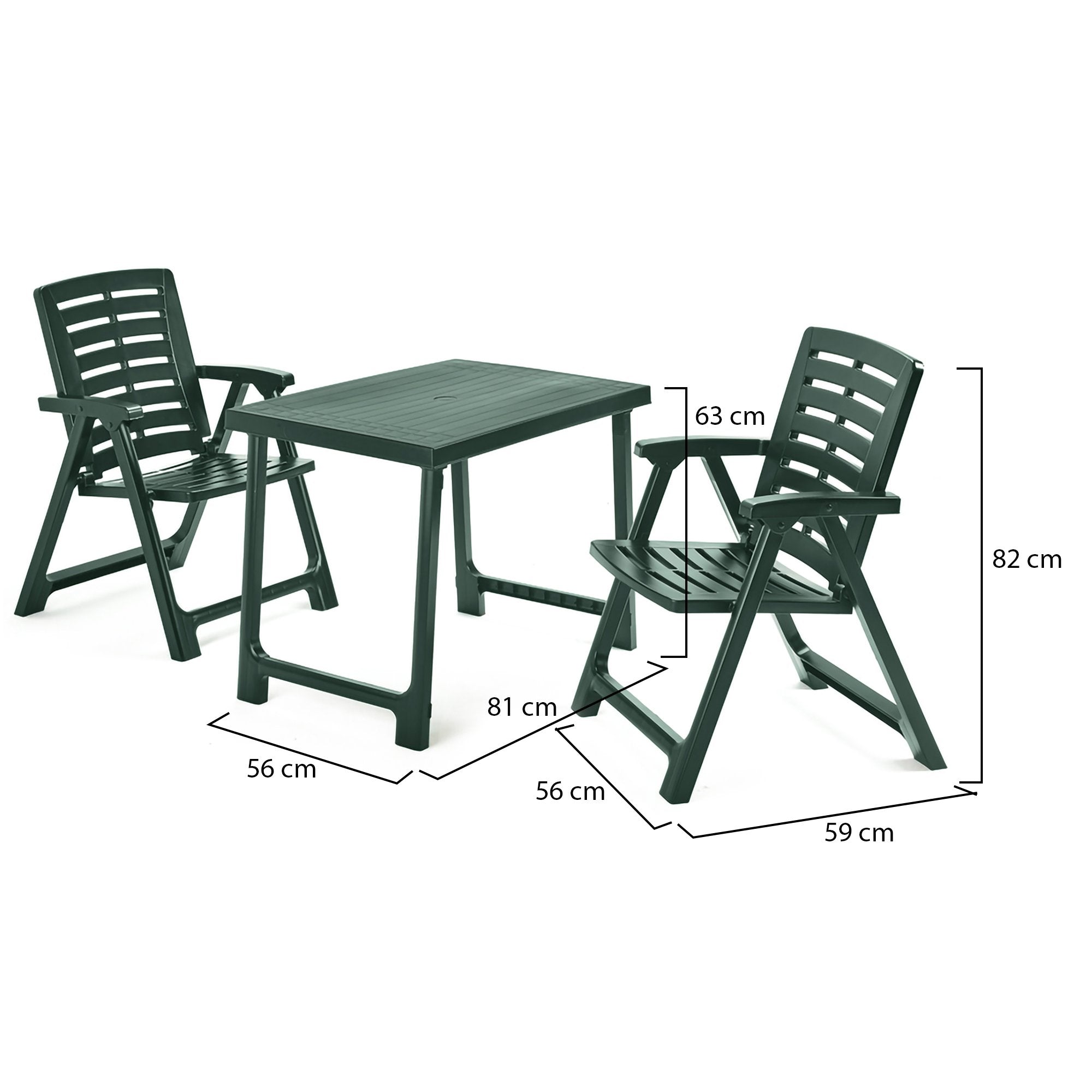 Salottino Outdoor Lithia, set Salotto da Esterno 2 Posti Made in Italy, Verde Antracite