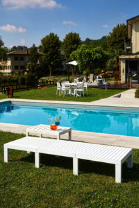 Lettino prendisole Ababahi, Sdraio da giardino regolabile, Lettino da esterno, 100 % Made in Italy, Cm 195x65h78, Bianco