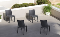Sedia da esterno Ares, Seduta da giardino, Sedia per tavolo da pranzo, Poltrona outdoor effetto rattan, 100 % Made in Italy, Set da 4, Cm 48x55h86, Antracite
