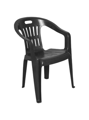 Sedia da esterno Aringa, Seduta da giardino, Sedia per tavolo da pranzo, Poltrona outdoor, 100 % Made in Italy, Set da 4, Cm 56x55h78, Antracite