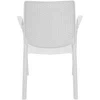 Sedia da esterno Anacleto, Seduta da giardino, Sedia per tavolo da pranzo, Poltrona outdoor effetto rattan, 100 % Made in Italy, Set da 4, Cm 54x60h82, Bianco