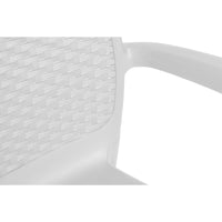 Sedia da esterno Anacleto, Seduta da giardino, Sedia per tavolo da pranzo, Poltrona outdoor effetto rattan, 100 % Made in Italy, Set da 4, Cm 54x60h82, Bianco