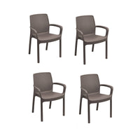 Sedia da esterno Anacleto, Seduta da giardino, Sedia per tavolo da pranzo, Poltrona outdoor effetto rattan, 100 % Made in Italy,Set da 4, Cm 54x60h82, Marrone