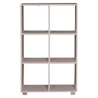 Libreria 0, Biblioteca a 6 scomparti, Scaffale da ufficio per libri, Mobile portalibri, Cm 60x24xh100, Rovere sbiancato
