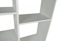 Libreria 0, Biblioteca a 7 scomparti, Scaffale da ufficio per libri, Mobile portalibri, Cm 80x24xh127, Rovere sbiancato