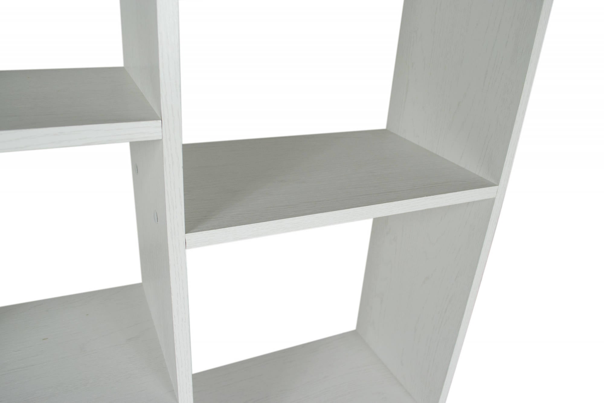 Libreria 0, Biblioteca a 7 scomparti, Scaffale da ufficio per libri, Mobile portalibri, Cm 80x24xh127, Rovere sbiancato