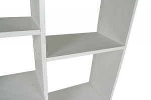 Libreria 0, Biblioteca a 7 scomparti, Scaffale da ufficio per libri, Mobile portalibri, Cm 80x24xh127, Rovere sbiancato