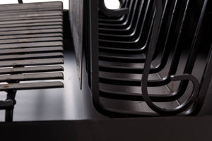 Barbecue a legna su ruote, Made in Italy, colore Nero e rosso, cm 74 x 55 x h95