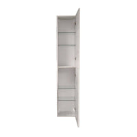 Armadio multiuso 0, Mobile ausiliario con ripiani, Armadio lineare, Colonna ad 1 anta da bagno o soggiorno, Made in Italy, Cm 34x34 h182, Quercia Bianca