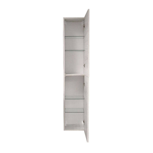 Armadio multiuso 0, Mobile ausiliario con ripiani, Armadio lineare, Colonna ad 1 anta da bagno o soggiorno, Made in Italy, Cm 34x34 h182, Quercia Bianca